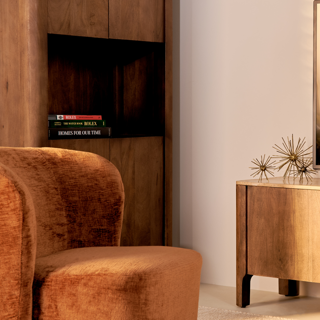 Lex Wandkast - Bruin - Hout - Marmer – foto 2