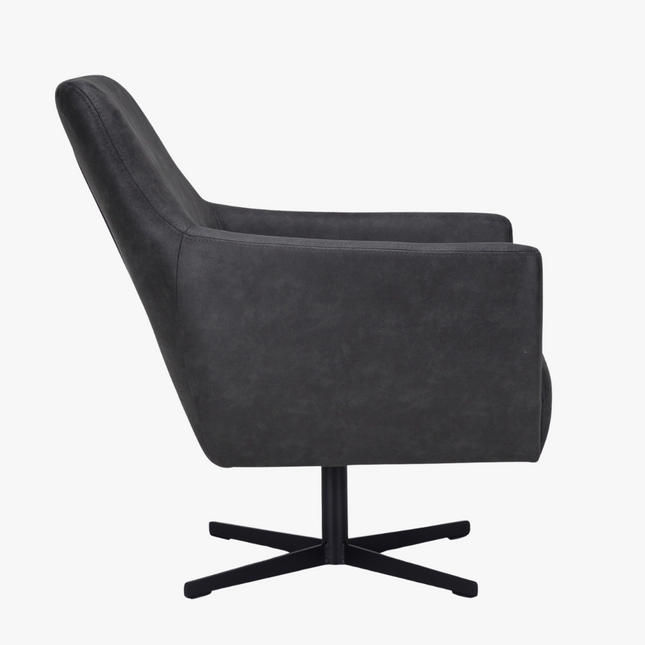 Røff Fauteuil - Antraciet - Microleder – foto 2