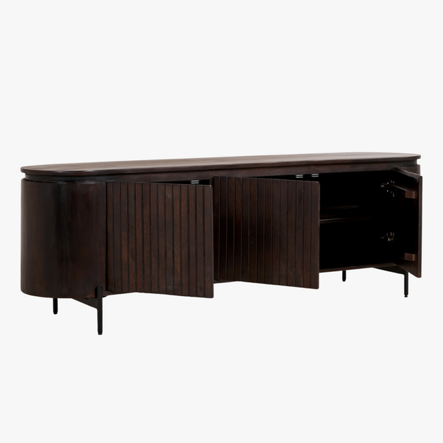 Noah Tv-meubel - Donkerbruin - 175x43x56 cm – foto 2