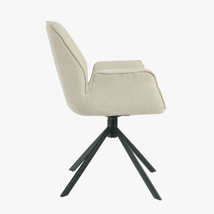 Teun Eetkamerstoel - Beige - Stof – foto 6