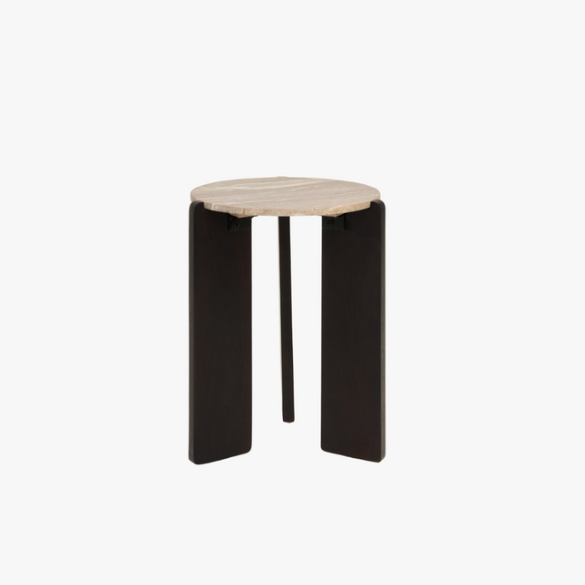 Levi Bijzettafel - Donkerbruin - ø39cm