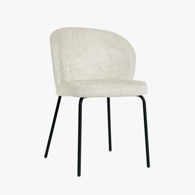 Cato Eetkamerstoel - Beige - Stof