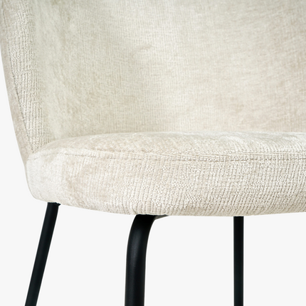Cato Eetkamerstoel - Beige - Stof – foto 7