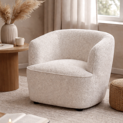 Tessel Fauteuil - Naturel - Bouclé – foto 2
