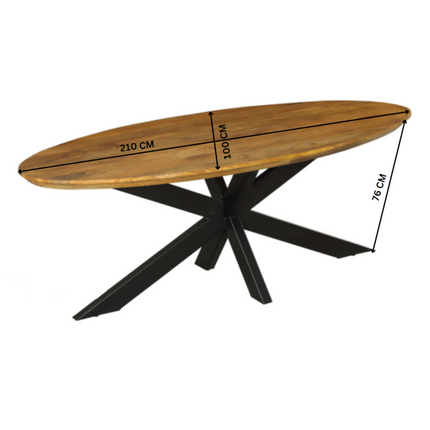 Brandy Eettafel - Ovaal - 180 cm