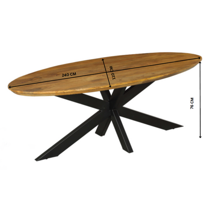 Brandy Eettafel - Ovaal - 240 cm
