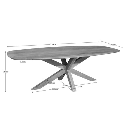 Nina Eettafel - Deens ovaal - 210 cm