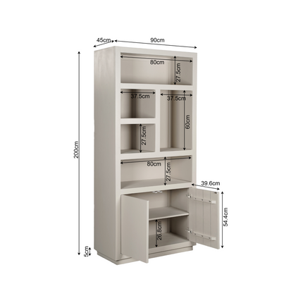 Brussel Boekenkast - Zand - 90 cm