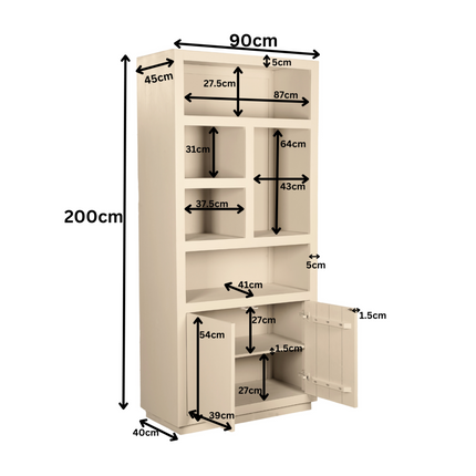 Brussel Boekenkast - Zand - 90 cm