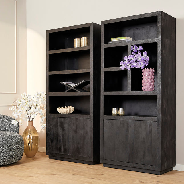 Brussel Boekenkast - Zwart - 90 cm