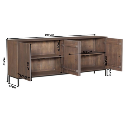 Brussel Boekenkast - Zwart - 90 cm