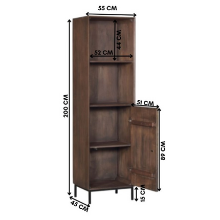 Brussel Boekenkast - Zwart - 90 cm