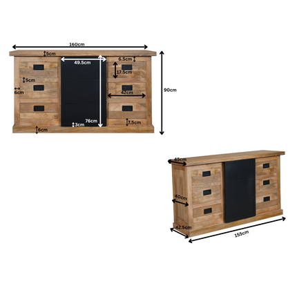 Brussel Boekenkast - Zwart - 90 cm