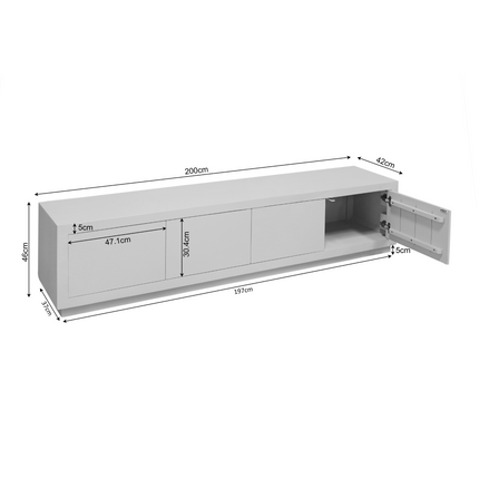 Brussel Tv-meubel - Bruin - 200 cm