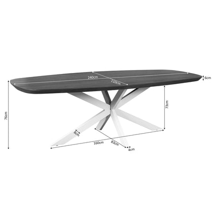 Madison Eettafel - Bruin - 240 cm