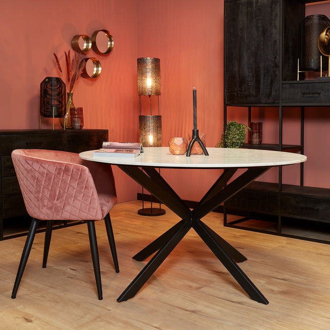 Lynn Eettafel - Wit marmer - ø130 cm