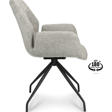 Rune Eetkamerstoel - Taupe - Miami – foto 3